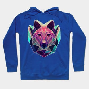 Colorful wolf geometric in hand drawn style Hoodie